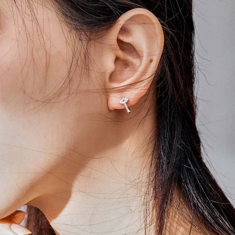 (image for) Pandora Style Silver Hoop Earrings, Devil's Eye - SCE783-A - View 5