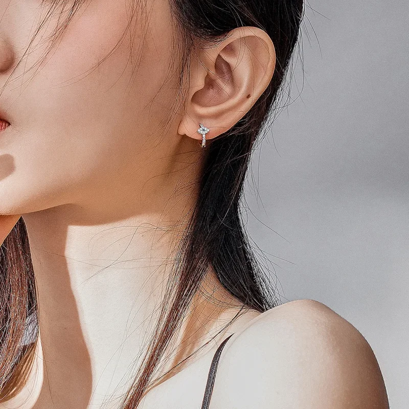 (image for) Pandora Style Silver Hoop Earrings, Devil's Eye - SCE783-A - View 6