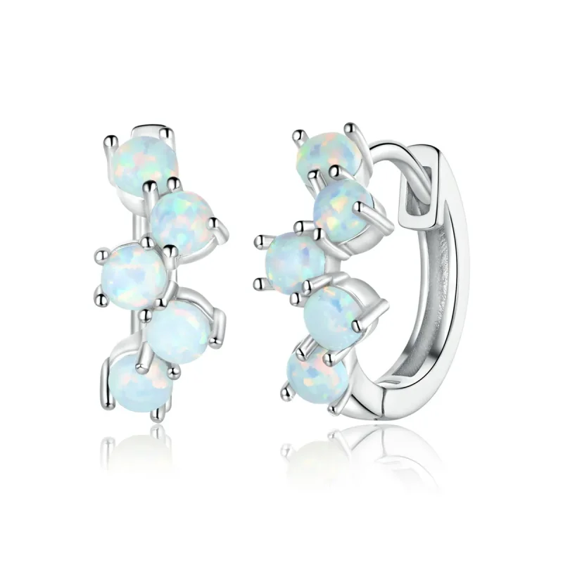 (image for) Pandora Style Silver Hoop Earrings, Dream Bubbles - SCE941 - Product Image