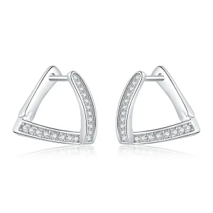 (image for) Pandora Style Silver Hoop Earrings, Geometric - SCE975
