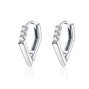 (image for) Pandora Style Silver Hoop Earrings, Geometry - BSE162