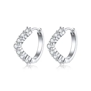 (image for) Pandora Style Silver Hoop Earrings, Geometry - SCE844