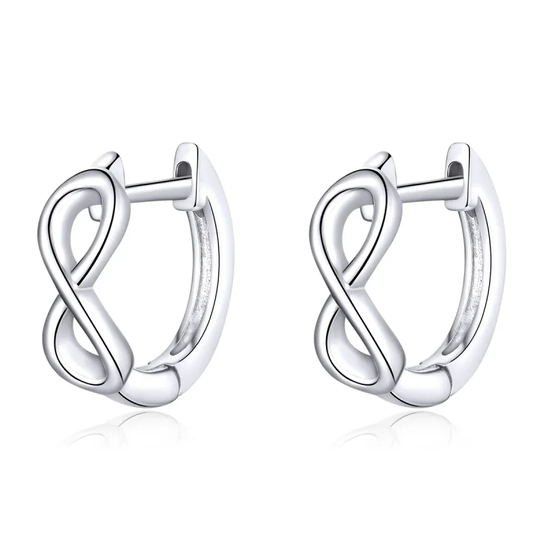 (image for) Pandora Style Silver Hoop Earrings, Infinite Love - SCE743 - Product Image