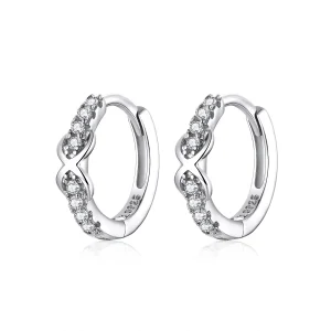 (image for) Pandora Style Silver Hoop Earrings, Infinity Symbol - SCE872