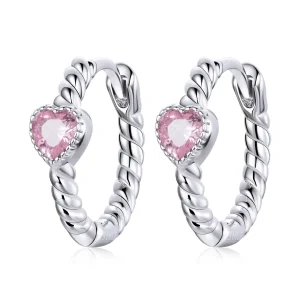 (image for) Pandora Style Silver Hoop Earrings, Pure Love - SCE1081