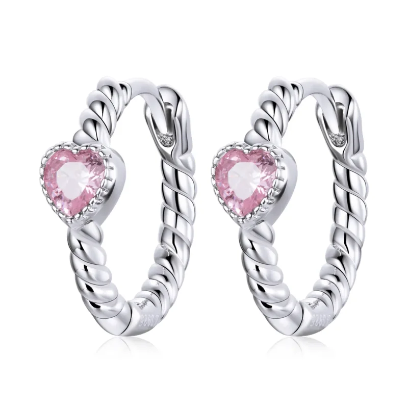 (image for) Pandora Style Silver Hoop Earrings, Pure Love - SCE1081 - Product Image