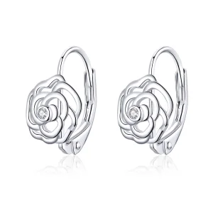(image for) Pandora Style Silver Hoop Earrings, Rose - SCE745