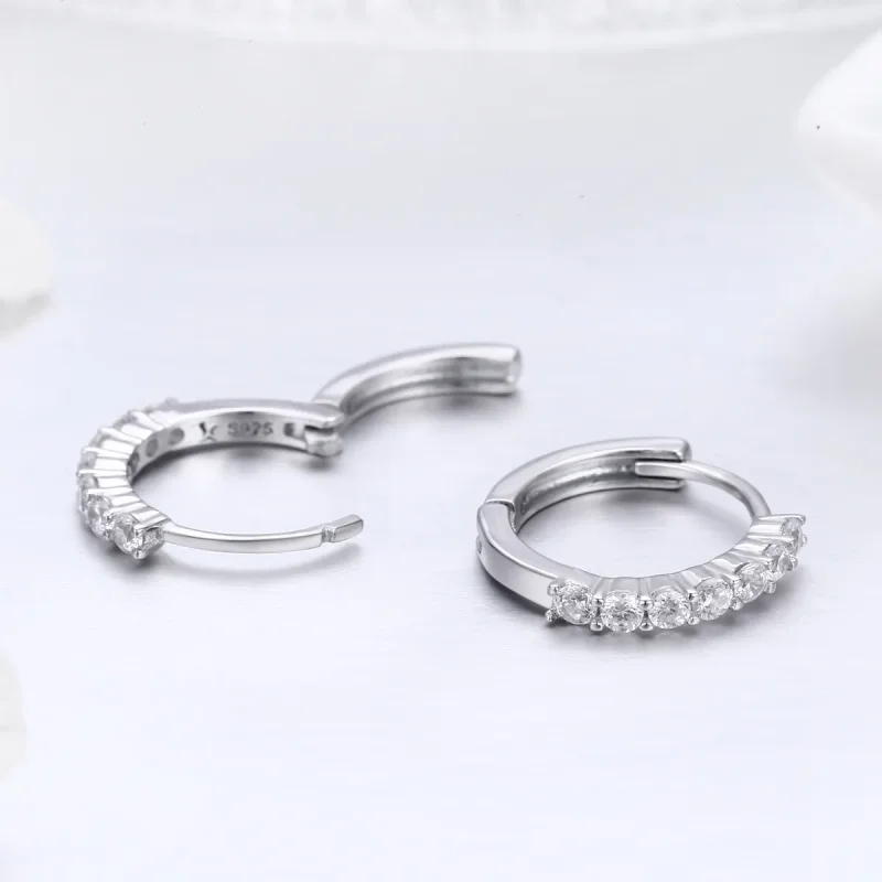 (image for) Pandora Style Silver Hoop Earrings - SCE351-1H - View 4