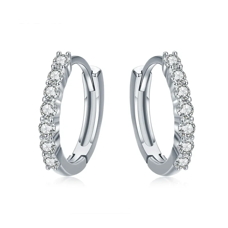 (image for) Pandora Style Silver Hoop Earrings - SCE351-1H - Product Image