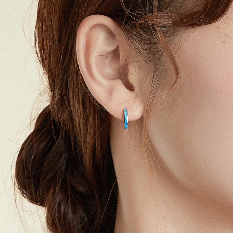 (image for) Pandora Style Silver Hoop Earrings - SCE992 - View 6