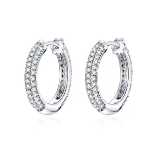 (image for) Pandora Style Silver Hoop Earrings, Shining - BSE300