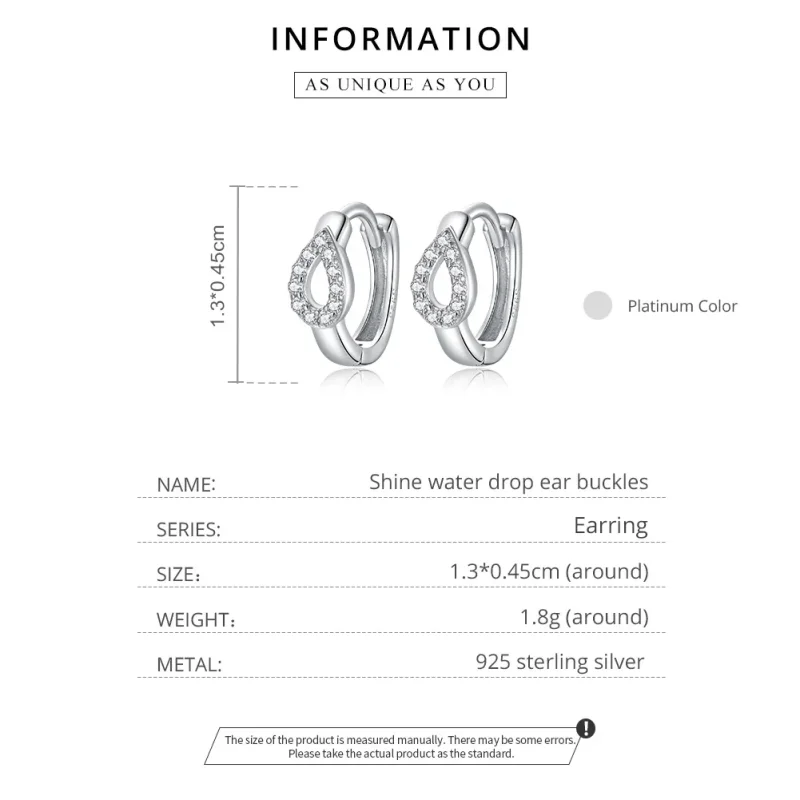 (image for) Pandora Style Silver Hoop Earrings, Shining Drops - SCE1046 - View 8