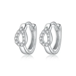 (image for) Pandora Style Silver Hoop Earrings, Shining Drops - SCE1046
