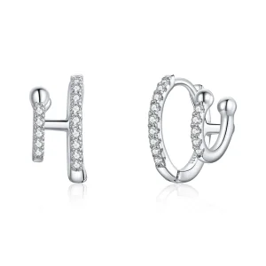 (image for) Pandora Style Silver Hoop Earrings, Shining - SCE1118