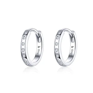 (image for) Pandora Style Silver Hoop Earrings, Simple - BSE101
