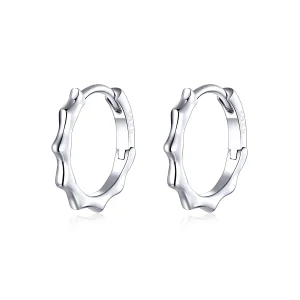 (image for) Pandora Style Silver Hoop Earrings, Simple Line - SCE843