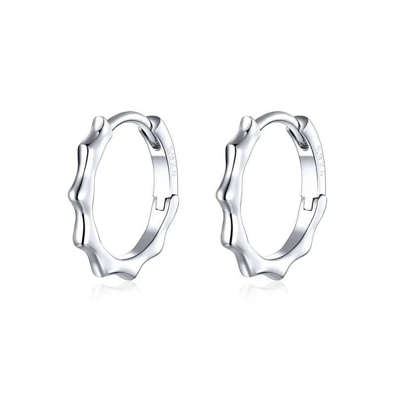 (image for) Pandora Style Silver Hoop Earrings, Simple Line - SCE843 - Product Image