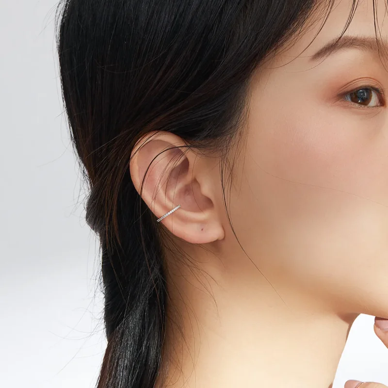 (image for) Pandora Style Silver Hoop Earrings, Simple - SCE842 - View 5