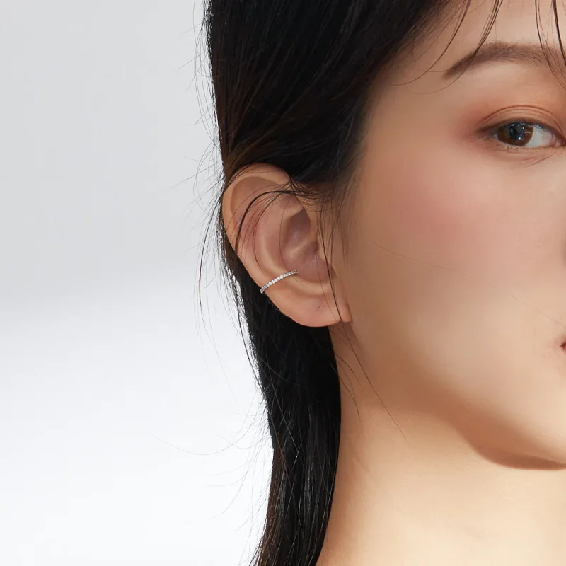 (image for) Pandora Style Silver Hoop Earrings, Simple - SCE842 - View 7