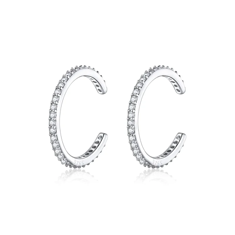 (image for) Pandora Style Silver Hoop Earrings, Simple - SCE842 - Product Image