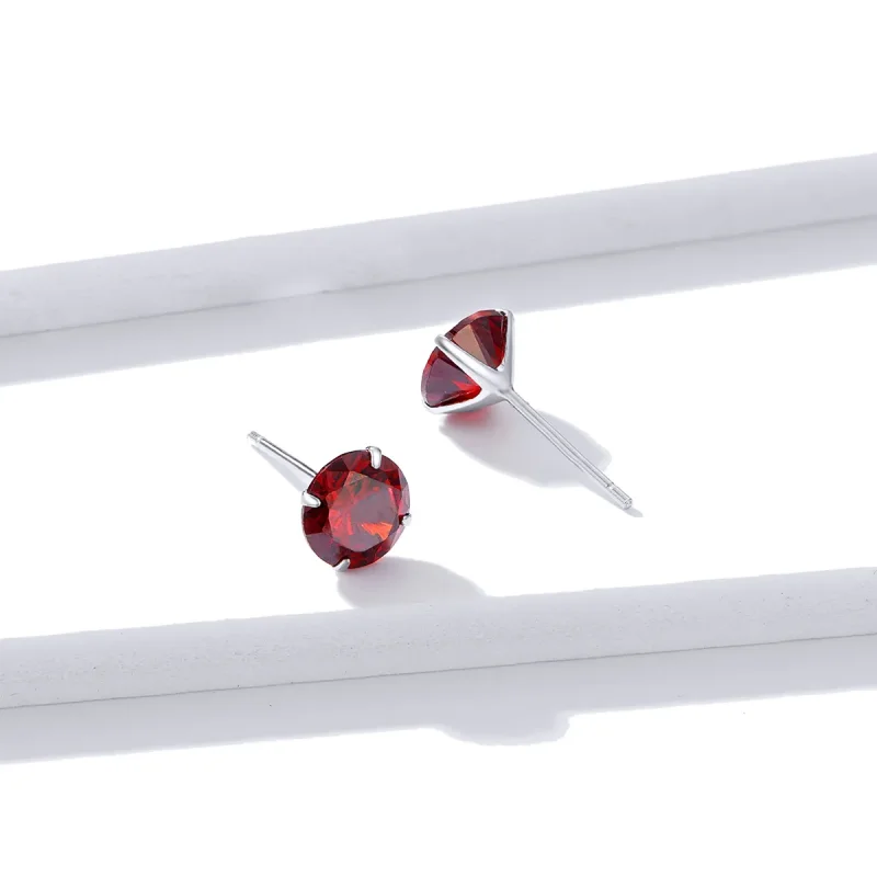 (image for) Pandora Style Silver Hoop Earrings, Spacer - BSE166-RD - View 3