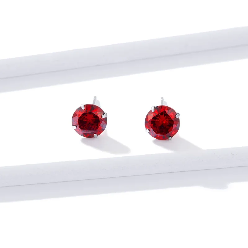 (image for) Pandora Style Silver Hoop Earrings, Spacer - BSE166-RD - View 4