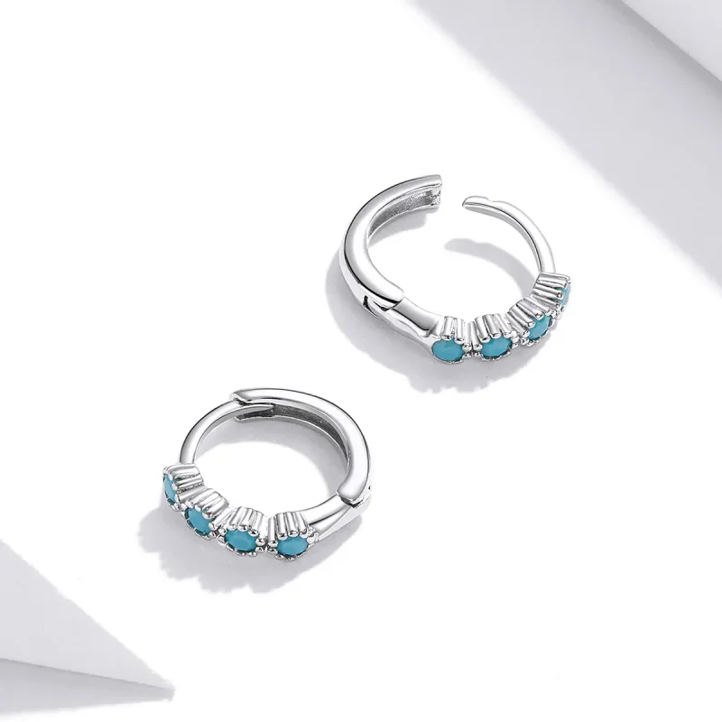 (image for) Pandora Style Silver Hoop Earrings, Stylish - SCE1127 - View 4