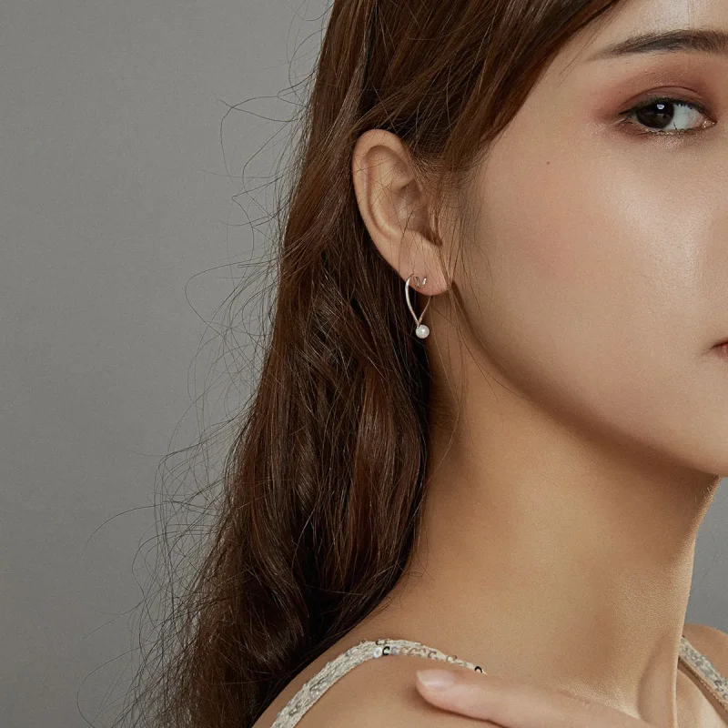 (image for) Pandora Style Silver Hoop Earrings, The Heart of Treasure - SCE964 - View 5