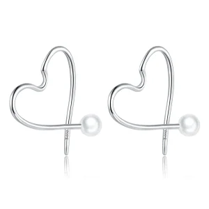 (image for) Pandora Style Silver Hoop Earrings, The Heart of Treasure - SCE964