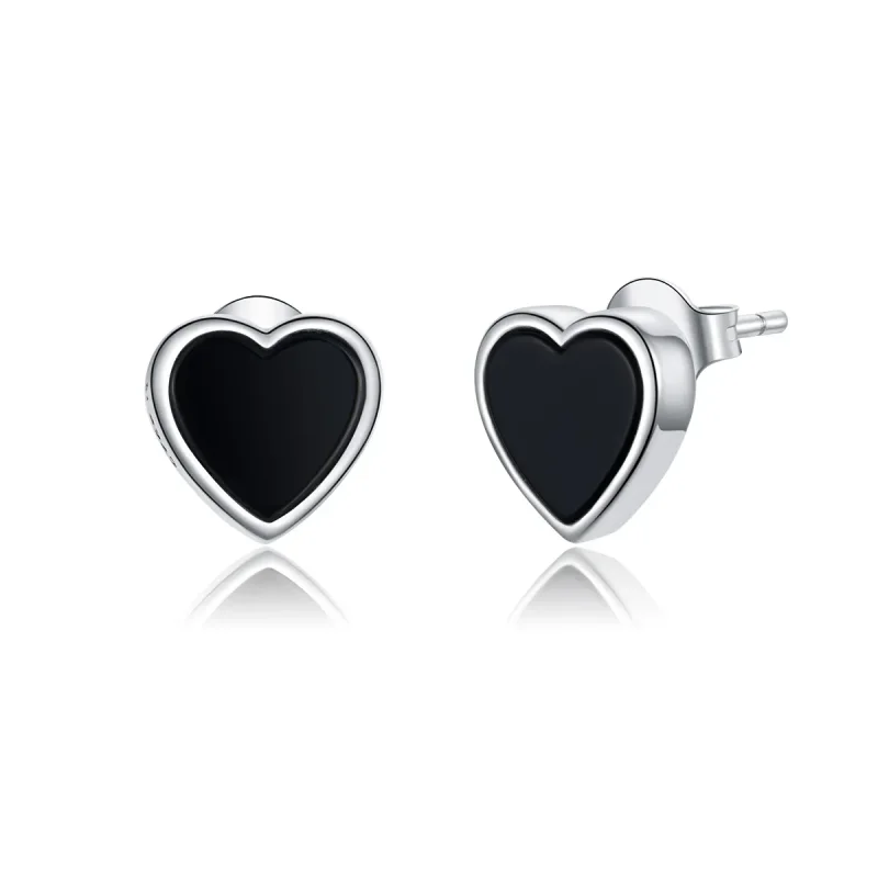 (image for) Pandora Style Silver Stud Earrings, Agate Love - SCE915 - Product Image