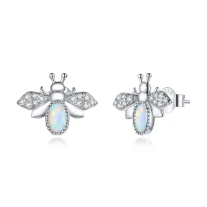 (image for) Pandora Style Silver Stud Earrings, Bee - SCE1021