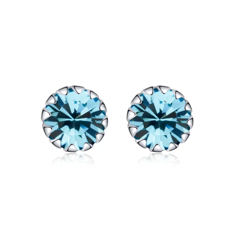 (image for) Pandora Style Silver Stud Earrings, Birthstone December - SCE862-12 - Product Image