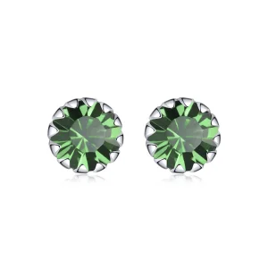 (image for) Pandora Style Silver Stud Earrings, Birthstone May - SCE862-5