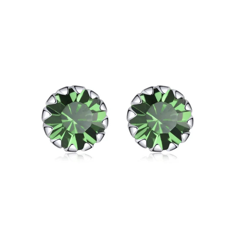 (image for) Pandora Style Silver Stud Earrings, Birthstone May - SCE862-5 - Product Image