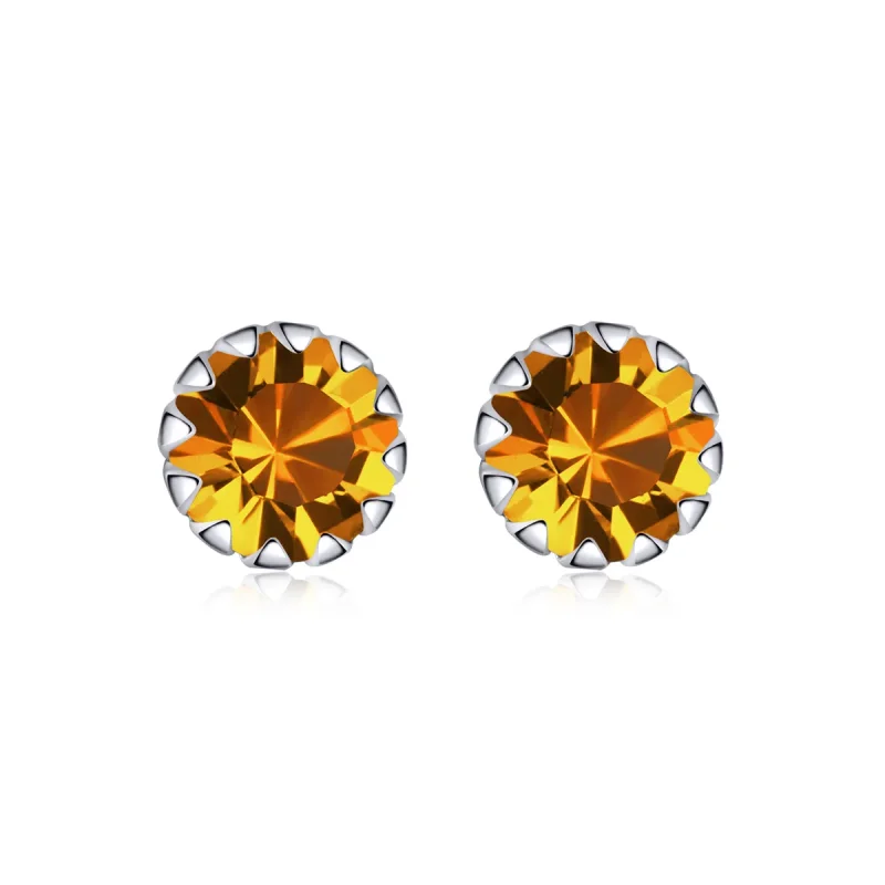 (image for) Pandora Style Silver Stud Earrings, Birthstone November - SCE862-11 - Product Image