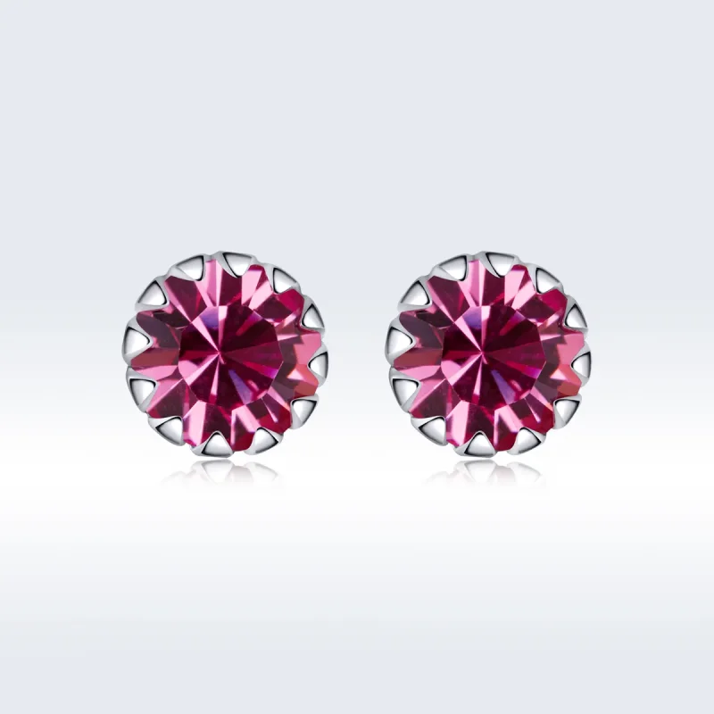 (image for) Pandora Style Silver Stud Earrings, Birthstone October - SCE862-10 - View 3