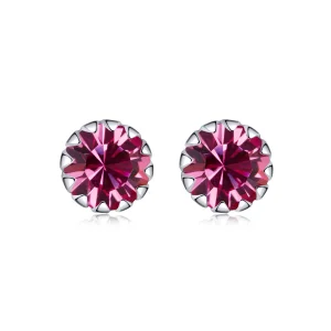 (image for) Pandora Style Silver Stud Earrings, Birthstone October - SCE862-10