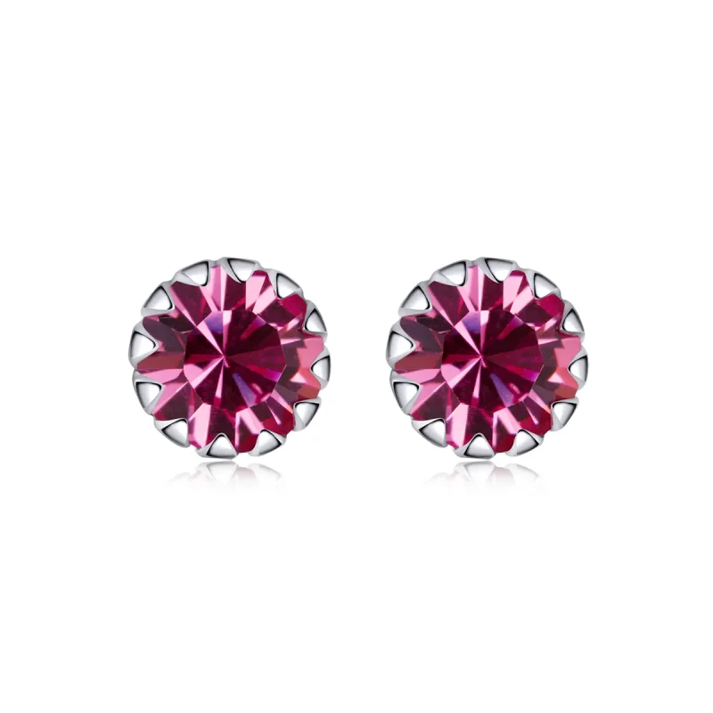 (image for) Pandora Style Silver Stud Earrings, Birthstone October - SCE862-10 - Product Image