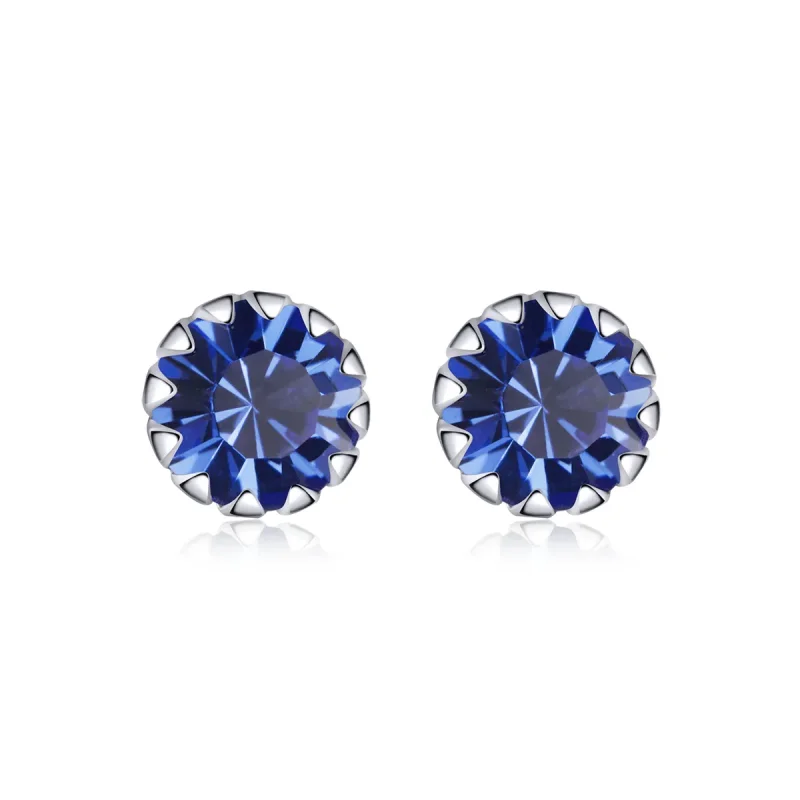 (image for) Pandora Style Silver Stud Earrings, Birthstone September - SCE862-9 - Product Image