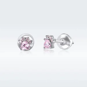 (image for) Pandora Style Silver Stud Earrings, Budding Claws - SCE781