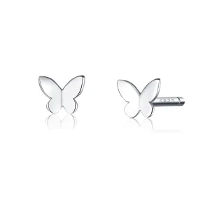 (image for) Pandora Style Silver Stud Earrings, Butterfly - SCE775