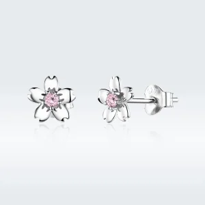 (image for) Pandora Style Silver Stud Earrings, Daisy Flower Stud - SCE784