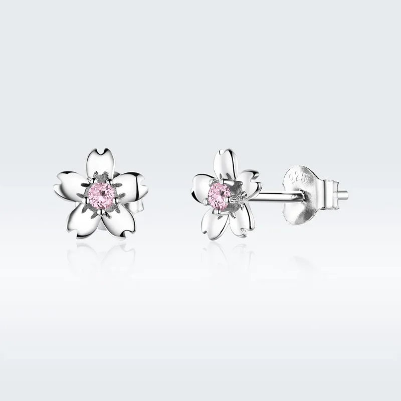 (image for) Pandora Style Silver Stud Earrings, Daisy Flower Stud - SCE784 - Product Image