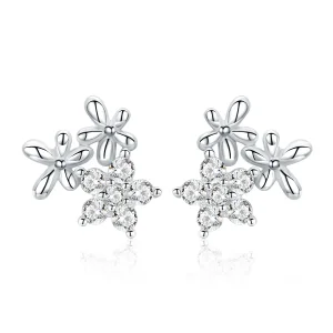 (image for) Pandora Style Silver Stud Earrings, Gypsophila - BSE030