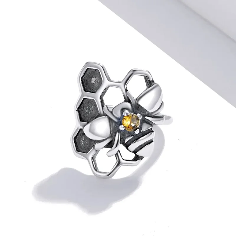 (image for) Pandora Style Silver Stud Earrings, Homing Bee - SCE1171 - View 2