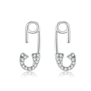 (image for) Pandora Style Silver Stud Earrings, Love Pin - BSE284