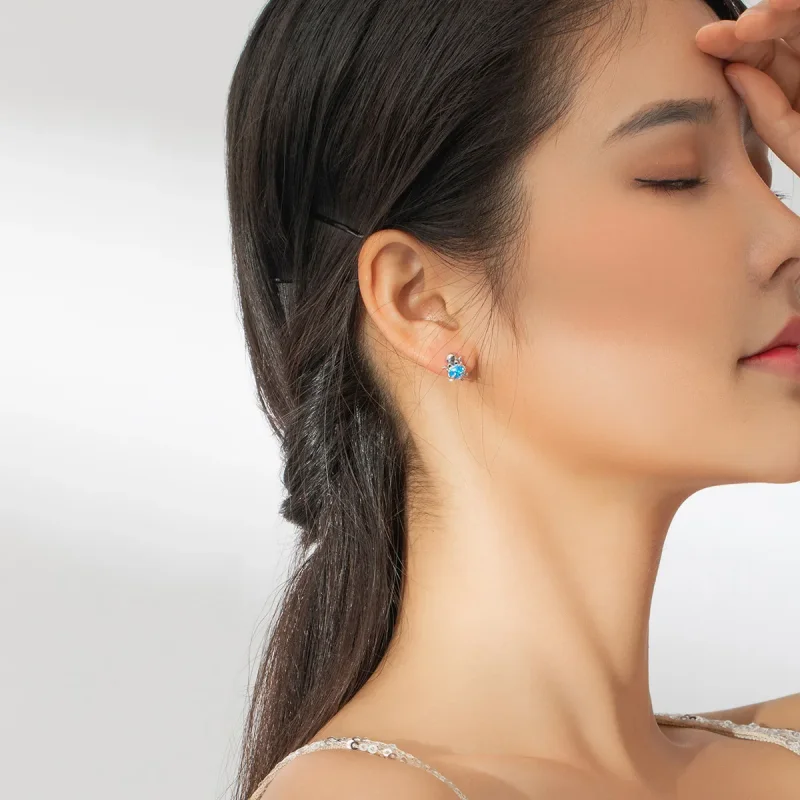 (image for) Pandora Style Silver Stud Earrings, Lovely Octopus - SCE881 - View 7