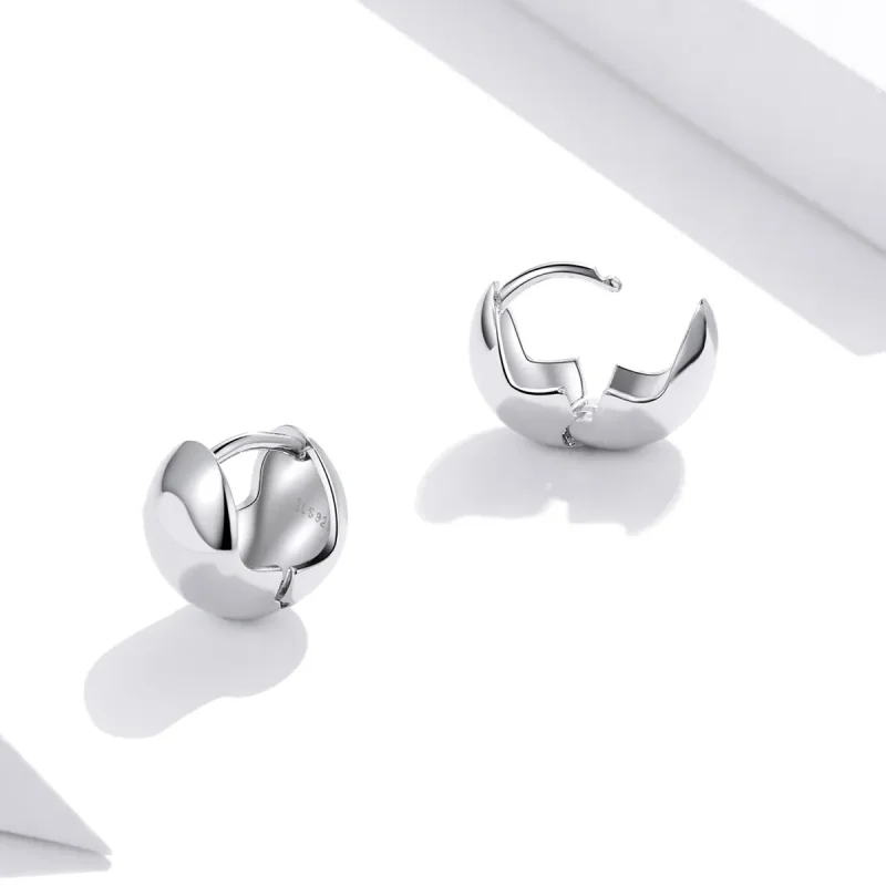(image for) Pandora Style Silver Stud Earrings, Mirror - SCE1119 - View 4