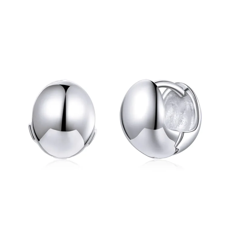 (image for) Pandora Style Silver Stud Earrings, Mirror - SCE1119 - Product Image