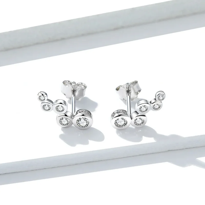 (image for) Pandora Style Silver Stud Earrings, Shiny Elegance - BSE235 - View 3